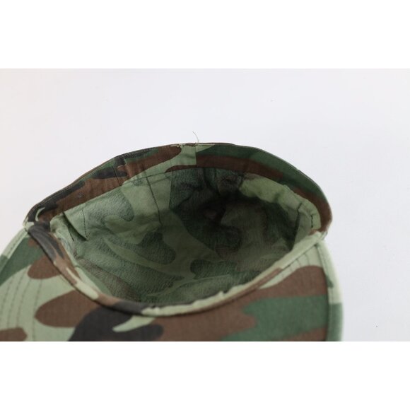 Vintage 60s 70s Streetwear Faded Military Style Camouflage Hat Cap 7 5/8 USA - Picture 9 of 9